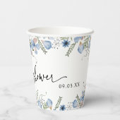 Vrijgezellenfeest voor usty Blue Florals Papieren Bekers (Achterkant)