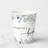 Vrijgezellenfeest voor usty Blue Florals Papieren Bekers (Voorkant)