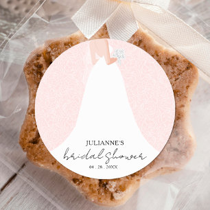 Vrijgezellenfeest voor weddenschap met dress roze ronde sticker