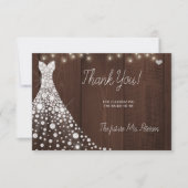 Vrijgezellenfeest voor weddenschap met elegant hou bedankkaart (Voorkant)