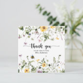 Vrijgezellenfeest voor wilde bloemen - Hartelijk d Bedankkaart (Staand voorkant)