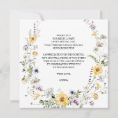 Vrijgezellenfeest voor wilde bloemen - Hartelijk d Bedankkaart (Achterkant)