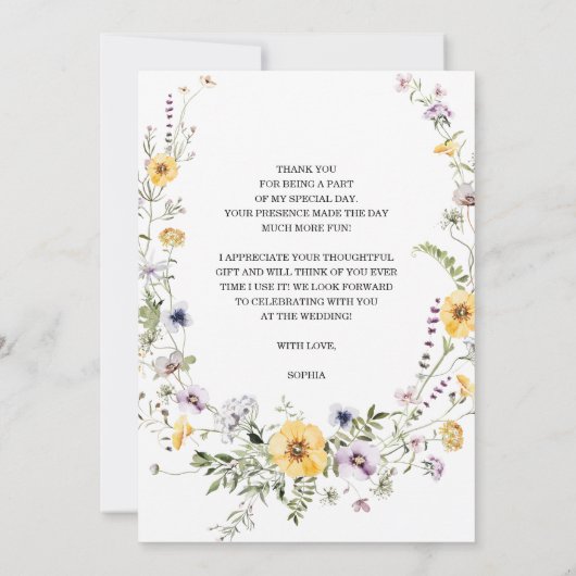 Vrijgezellenfeest voor wilde bloemen - Hartelijk d Kaart (Achterkant)