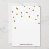 vrijgezellenfeest voor witte en goudglitter kaart (Achterkant)