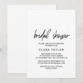 Vrijgezellenfeest voor witte kalligrafie kaart (Voorkant / Achterkant)