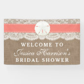 Vrijgezellenfeest voor zandband - koraal spandoek (Horizontaal)