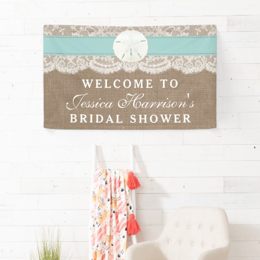 Vrijgezellenfeest voor zandband - Turquoise Spandoek (Insitu)