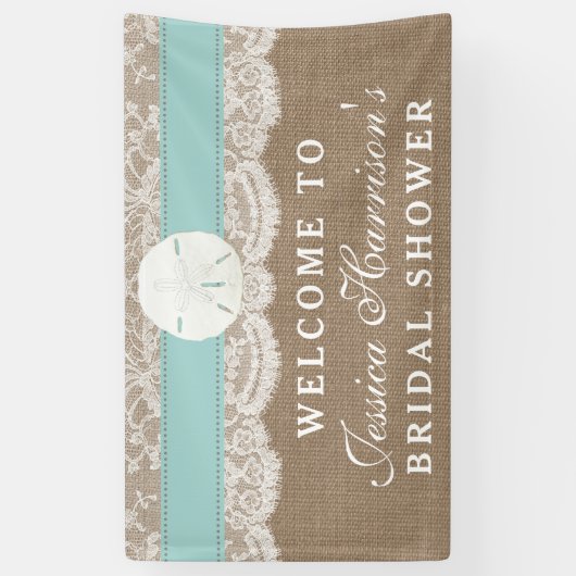 Vrijgezellenfeest voor zandband - Turquoise Spandoek (Verticaal)