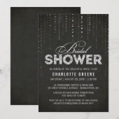 Vrijgezellenfeest voor zwart en zilver glitter-loo kaart (Voorkant / Achterkant)