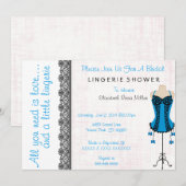 Vrijgezellenfeest voor zwarte en blauwe corset lin kaart (Voorkant / Achterkant)