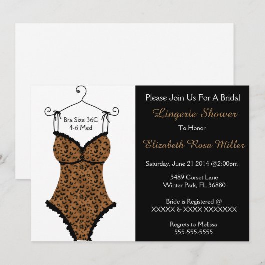 Vrijgezellenfeest voor zwarte en bruine corset-ree kaart (Voorkant / Achterkant)