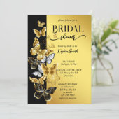 Vrijgezellenfeest voor zwarte en goudvlinders kaart (Staand voorkant)