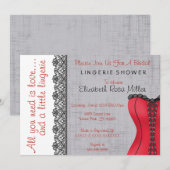 Vrijgezellenfeest voor zwarte en rode corset linge kaart (Voorkant / Achterkant)