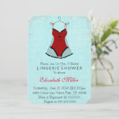 Vrijgezellenfeest voor zwarte en rode corset linge kaart (Staand voorkant)