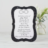 Vrijgezellenfeest voor zwarte glitter Diamond Infi Kaart (Staand voorkant)