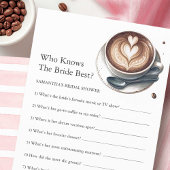 Vrijgezellenfeest Vragen Spel Roze Koffie Thema Flyer