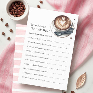 Vrijgezellenfeest Vragen Spel Roze Koffie Thema Flyer
