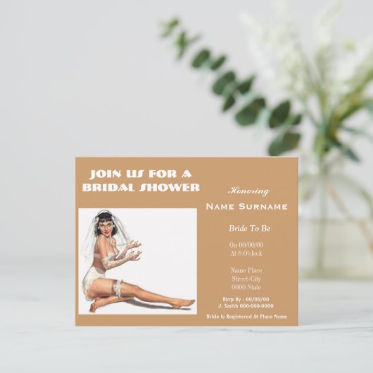 vrijgezellenfeest, vrijgezellenfeest, vrijgezellen uitnodiging briefkaart (Staand voorkant)