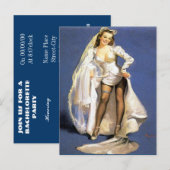 vrijgezellenfeest, vrijgezellenfeest, vrijgezellen uitnodiging briefkaart (Voorkant / Achterkant)