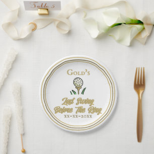 Vrijgezellenfeest, Vrijgezellenfeest witgoud Papieren Bordje