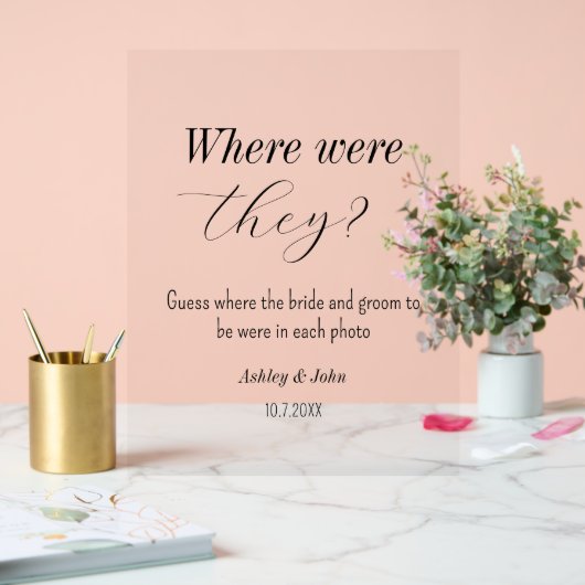 Vrijgezellenfeest Waar waren ze bruiloft spelletje Acryl Bord (Huwelijk)