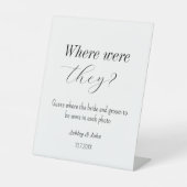 Vrijgezellenfeest Waar waren ze bruiloft spelletje Reclamebord Met Voetstuk (Voorkant)