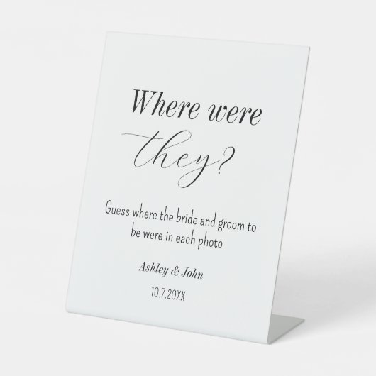 Vrijgezellenfeest Waar waren ze bruiloft spelletje Reclamebord Met Voetstuk (Voorkant)