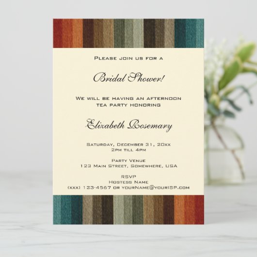  Vrijgezellenfeest, warme herfststrepen Kaart (Staand voorkant)