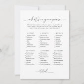 Vrijgezellenfeest Wat zit er in je tas spel Kaart (Voorkant)