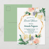 Vrijgezellenfeest waterkleurige floraalgroene uitn briefkaart (Voorkant / Achterkant)