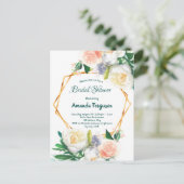 Vrijgezellenfeest waterkleurige floraalgroene uitn briefkaart (Staand voorkant)