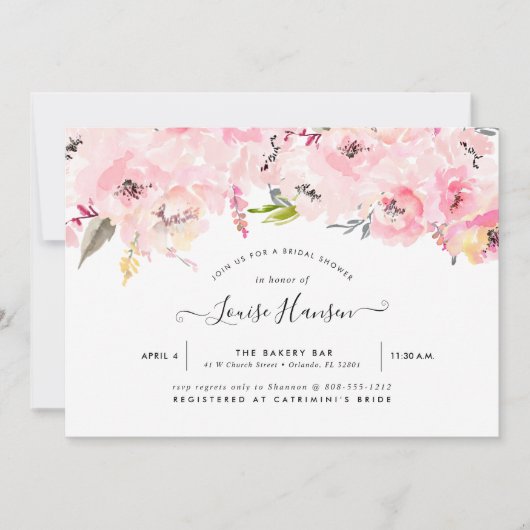 Vrijgezellenfeest, Waterverf Bleke roze pony's Kaart (Voorkant)