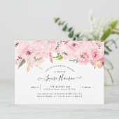 Vrijgezellenfeest, Waterverf Bleke roze pony's Kaart (Staand voorkant)