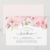 Vrijgezellenfeest, Waterverf Bleke roze pony's Kaart (Voorkant / Achterkant)