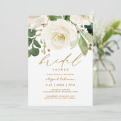 Vrijgezellenfeest Waterverf Bloemen Wit Groen 2 Kaart (Staand voorkant)