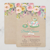 Vrijgezellenfeest Waterverf Bloemenuitnodiging Kaart (Voorkant / Achterkant)