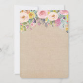 Vrijgezellenfeest Waterverf Bloemenuitnodiging Kaart (Achterkant)