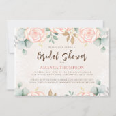 Vrijgezellenfeest Waterverf Blush roze Floral Kaart (Voorkant)