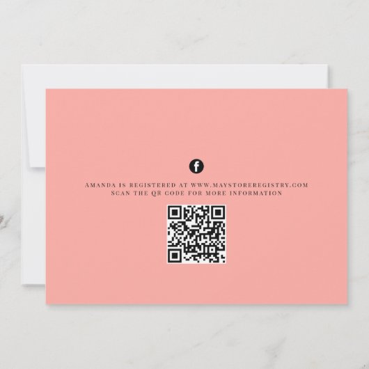 Vrijgezellenfeest Waterverf Blush roze Floral Kaart (Achterkant)