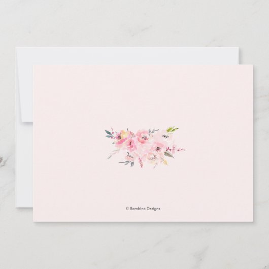 Vrijgezellenfeest, Waterverf Blush Roze pioenen Kaart (Achterkant)