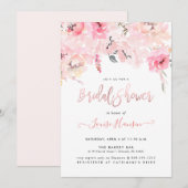 Vrijgezellenfeest, Waterverf Blush Roze pioenen Kaart (Voorkant / Achterkant)