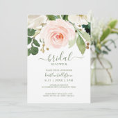 Vrijgezellenfeest Waterverf Boeket Blush Roze Kaart (Staand voorkant)