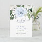 Vrijgezellenfeest Waterverf Boeket Dusty Blue Kaart (Staand voorkant)