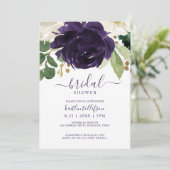 Vrijgezellenfeest Waterverf Boeket Plum Paarse Kaart (Staand voorkant)