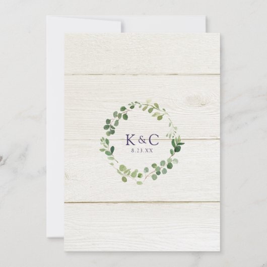 Vrijgezellenfeest Waterverf Boeket Plum Paarse Kaart (Achterkant)