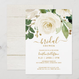 Vrijgezellenfeest Waterverf Boeket Wit groen Kaart