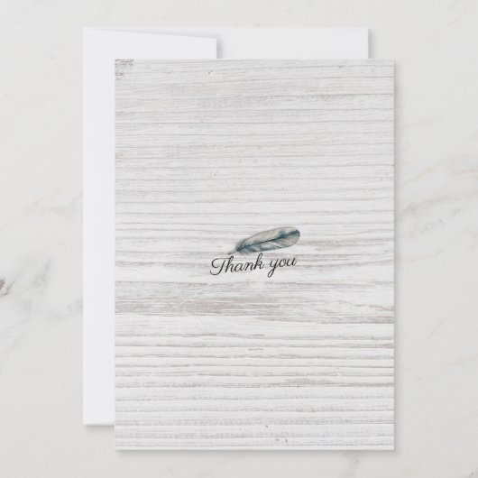 Vrijgezellenfeest Waterverf Boho Floral Feathers W Kaart (Achterkant)