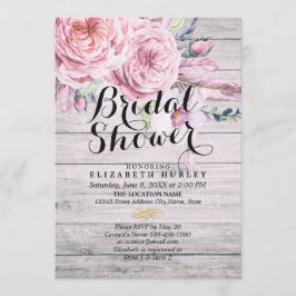 Vrijgezellenfeest Waterverf Boho Floral Rustic Woo Kaart
