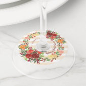 Vrijgezellenfeest Waterverf Bruiloft Rozen Krans Wijnglaslabel (Dichtbij)