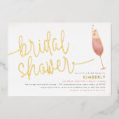 Vrijgezellenfeest Waterverf Champagne Vrijgezellen Folie Uitnodiging (Voorkant)